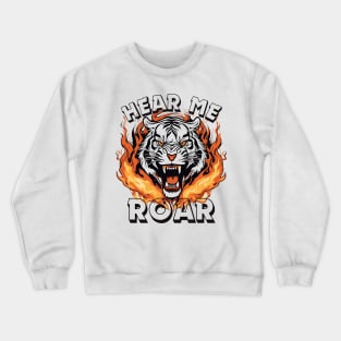 Roaring Tiger In Flames Crewneck Sweatshirt